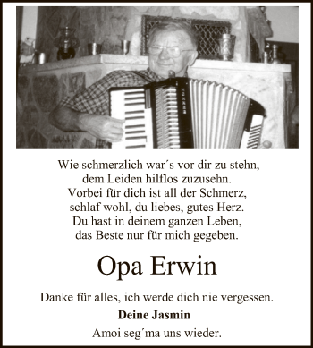 Anzeige von Erwin  von Reutlinger General-Anzeiger