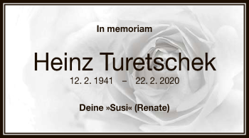 Anzeige von Heinz Turetschek von Reutlinger General-Anzeiger