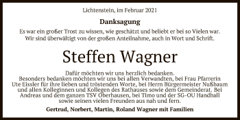 Anzeige von Steffen Wagner von Reutlinger General-Anzeiger