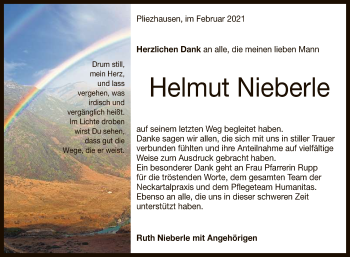 Anzeige von Helmut Nieberle von Reutlinger General-Anzeiger