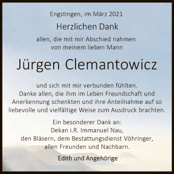 Anzeige von Jürgen Clemantowicz von Reutlinger General-Anzeiger