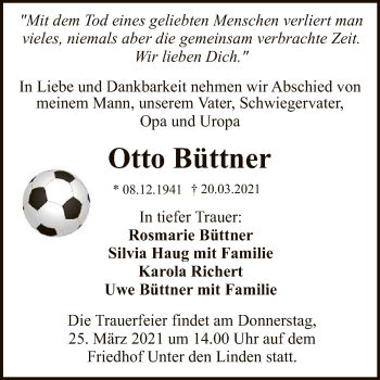 Anzeige von Otto Büttner von Reutlinger General-Anzeiger