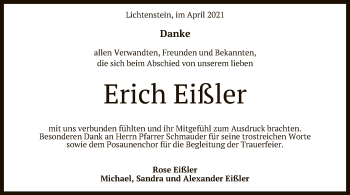 Anzeige von Erich Eißler von Reutlinger General-Anzeiger