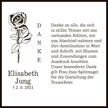 Anzeige von Elisabeth Jung von Reutlinger General-Anzeiger