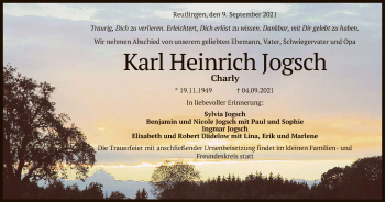Anzeige von Karl Heinrich Jogsch von Reutlinger General-Anzeiger