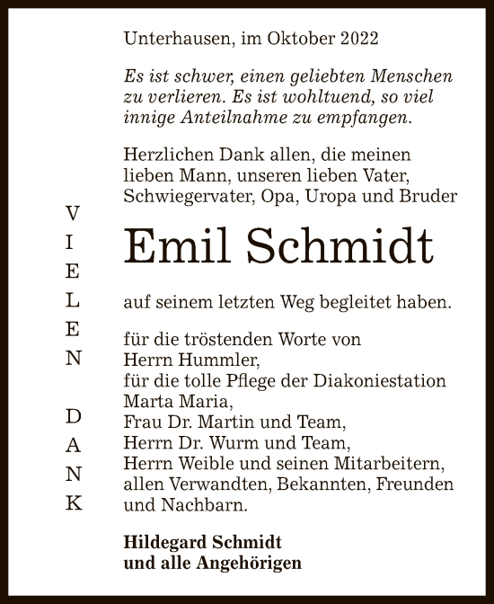 Anzeige von Emil Schmidt von Reutlinger General-Anzeiger