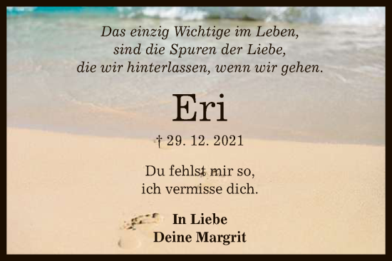 Anzeige von Eri  von Reutlinger General-Anzeiger