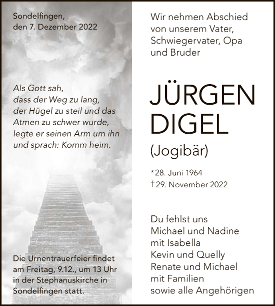 Anzeige von Jürgen Digl von Reutlinger General-Anzeiger