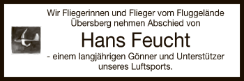 Anzeige von Hans Feucht von Reutlinger General-Anzeiger
