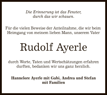 Anzeige von Rudolf Ayerle von Reutlinger General-Anzeiger