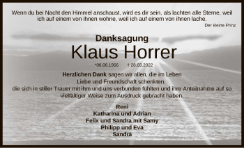 Anzeige von Klaus Horrer von Reutlinger General-Anzeiger