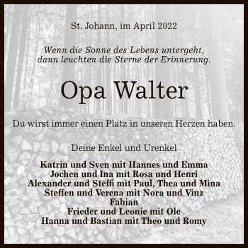 Anzeige von Walter Goller von Reutlinger General-Anzeiger