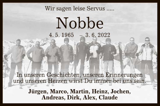 Anzeige von Nobbe  von Reutlinger General-Anzeiger