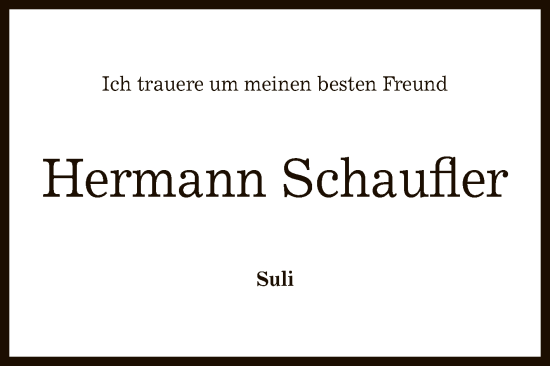 Anzeige von Hermann Schaufler von Reutlinger General-Anzeiger