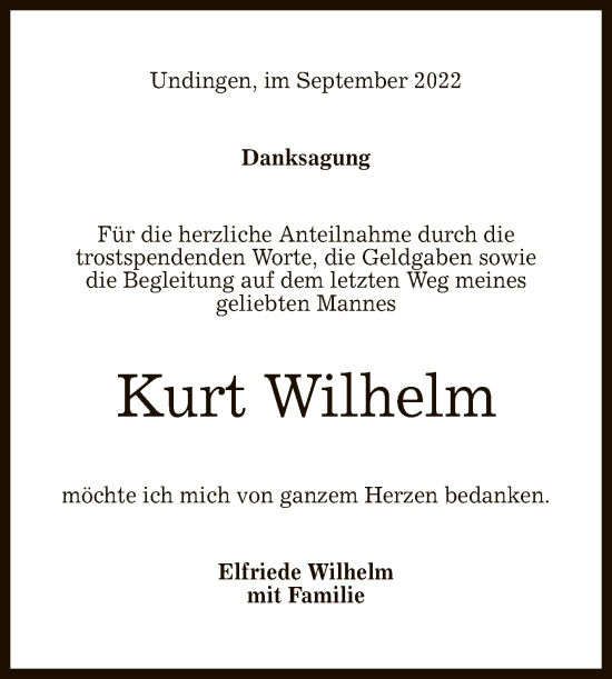 Anzeige von Kurt Wilhelm von Reutlinger General-Anzeiger