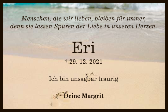 Anzeige von Eri  von Reutlinger General-Anzeiger