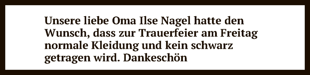 Traueranzeige für Ilse Nagel vom 29.04.2023 aus Reutlinger General-Anzeiger