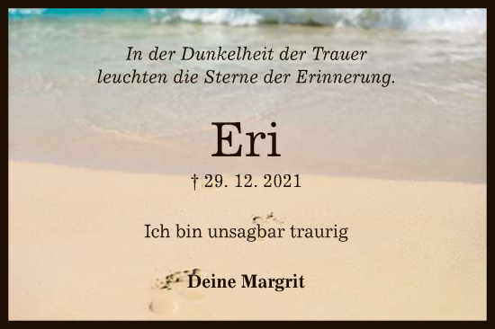 Anzeige von Eri  von Reutlinger General-Anzeiger
