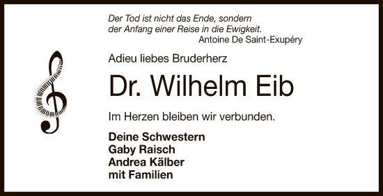 Anzeige von Wilhelm Eib von Reutlinger General-Anzeiger