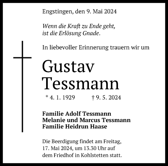 Anzeige von Gustav Tessmann von Reutlinger General-Anzeiger