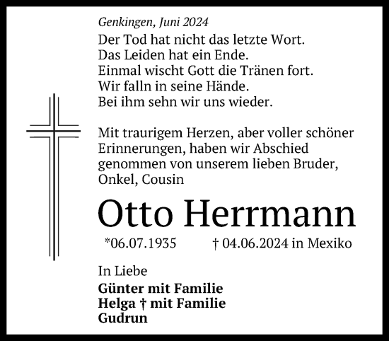 Anzeige von Otto Herrmann von Reutlinger General-Anzeiger