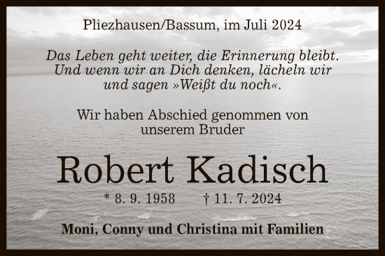 Anzeige von Robert Kadisch von Reutlinger General-Anzeiger