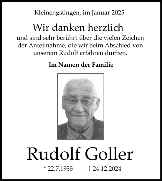Anzeige von Rudolf Goller von Reutlinger General-Anzeiger