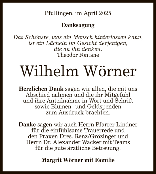 Anzeige von Wilhelm Wörner von Reutlinger General-Anzeiger