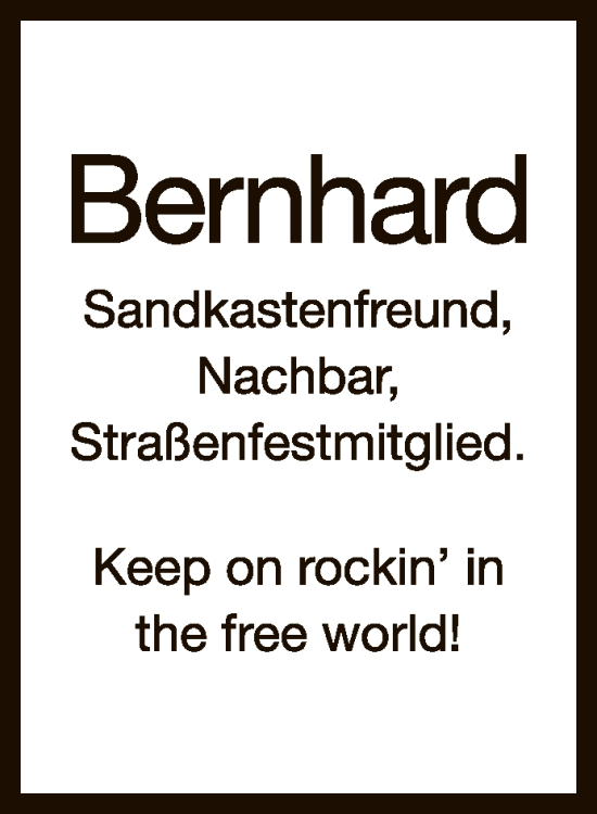 Anzeige von Bernhard  von Reutlinger General-Anzeiger