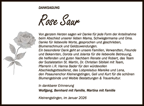 Anzeige von Jose Saar von Reutlinger General-Anzeiger