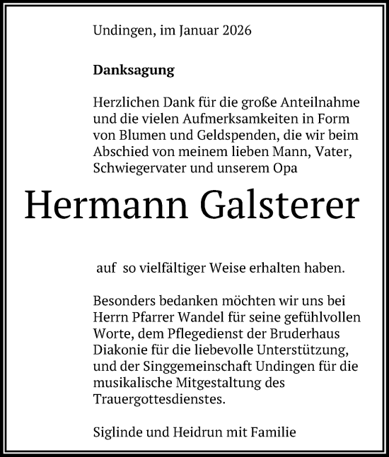 Anzeige von Hermann Galsterer von Reutlinger General-Anzeiger